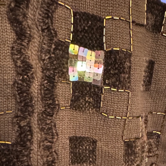 Berek Brown Sequin Cardigan size medium - Picture 2 of 4